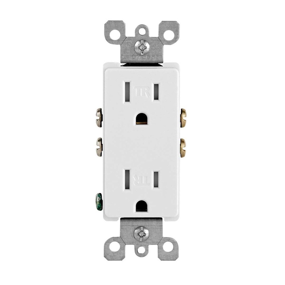 Tamper-Resistant Electrical Outlets, 10 Pack, White