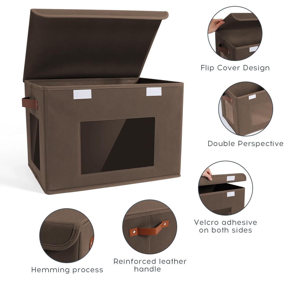 Storage Bins for Clothes, 40L Large Collapsible Stackable Closet Organizer Co...