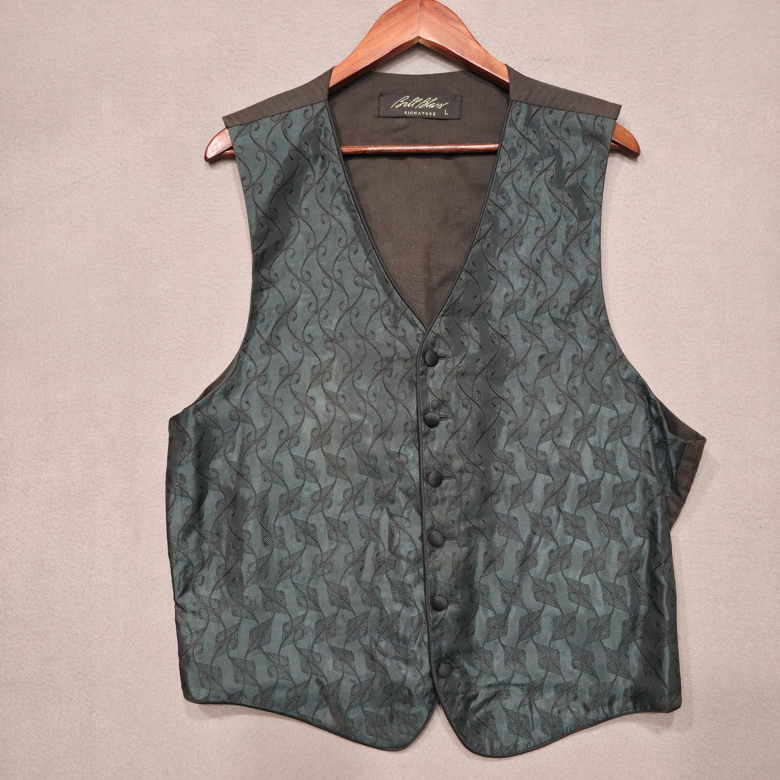 Bill Blass Signature Green Tuxedo Vest Size ML