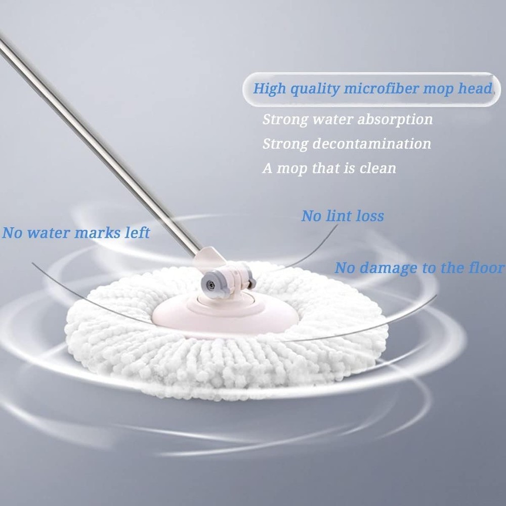 4 Pack Replacement Microfiber Mop Head Easy Cleaning Wring Refill for Spin Mop