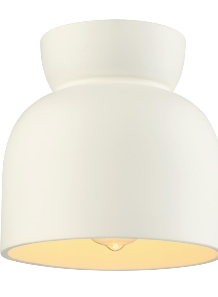 Globe Electric Ines 1-Light Matte Off-White Flush Mount Ceiling Light (MS765)