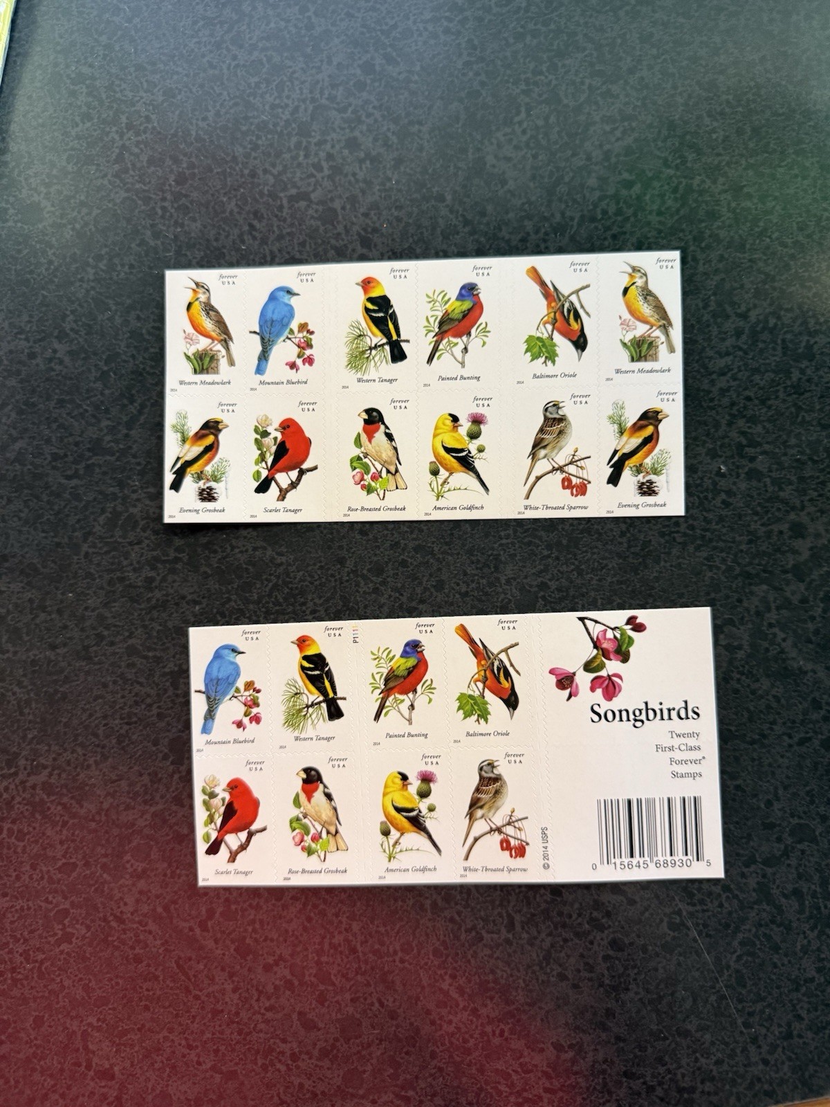 USPS Postage Stamps Sheet of 20 First Class Letter Songbirds