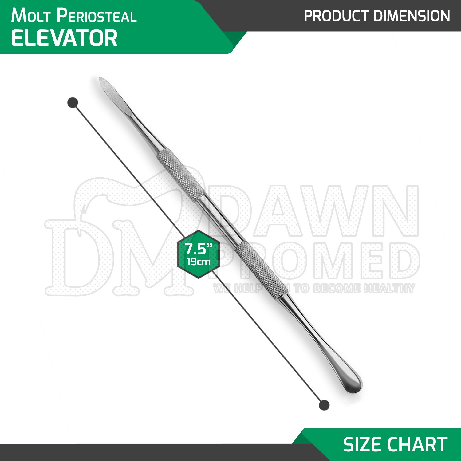 5 Pcs Molt Periosteal Elevator # 9 Double Ended Allen Dental Inst German Grade