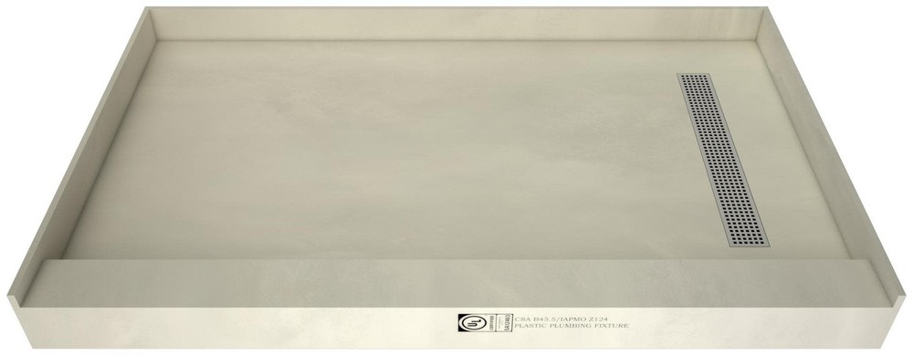 Tile Redi RT3648R-PVC Redi Trench 48" x 36" Rectangular Shower - Chrome