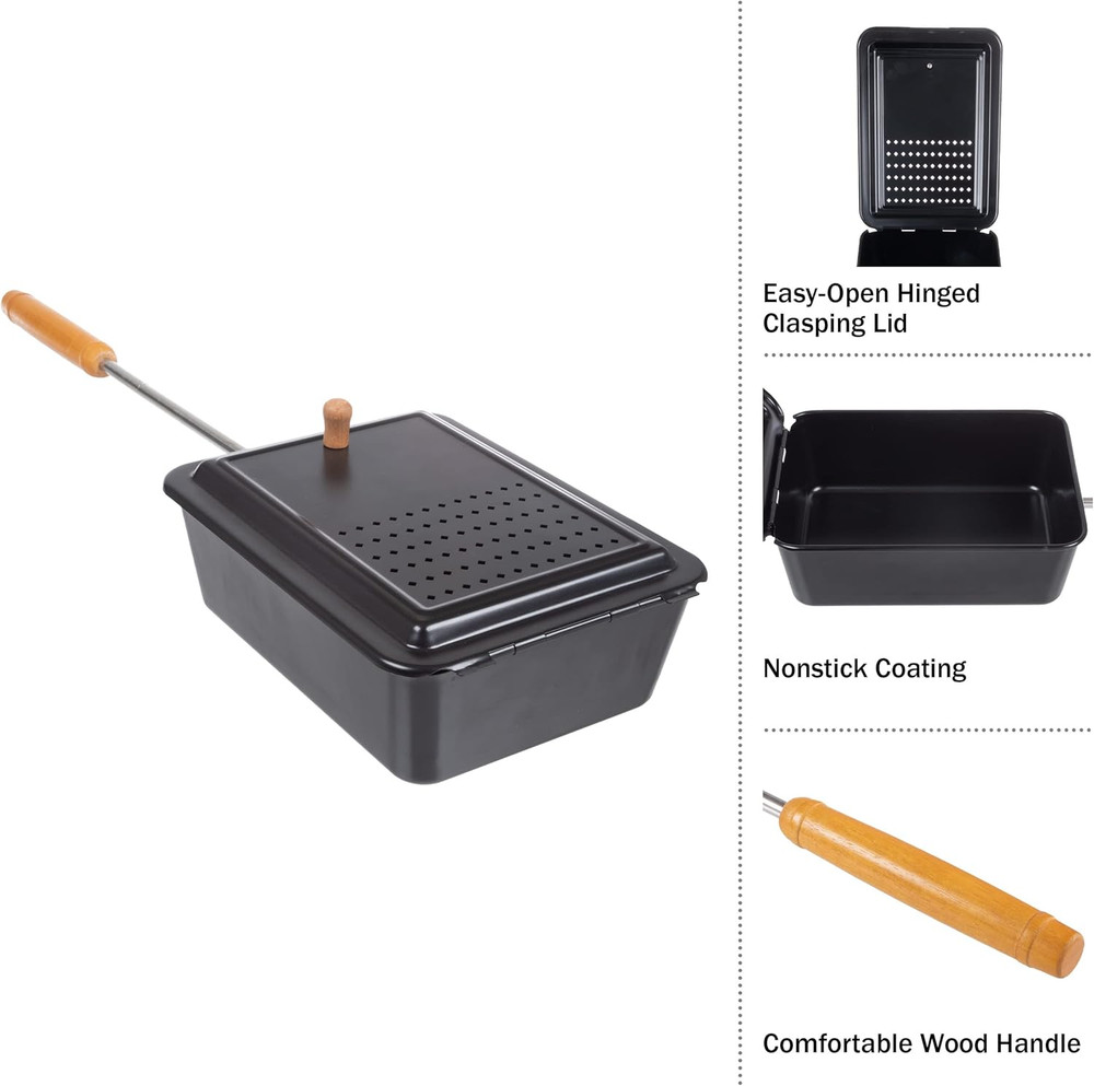 Campfire Popcorn Popper - Old Fashioned Popcorn Maker with Nonstick Finish and E