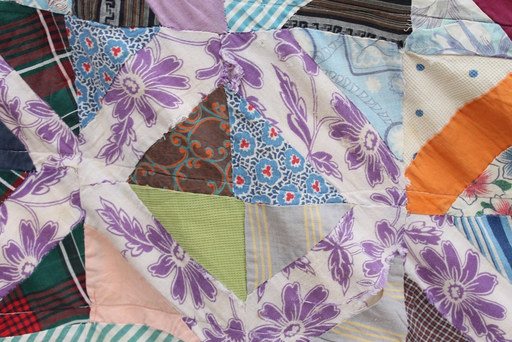Antique Crazy Abstract Heirloom Patchwork Quilt