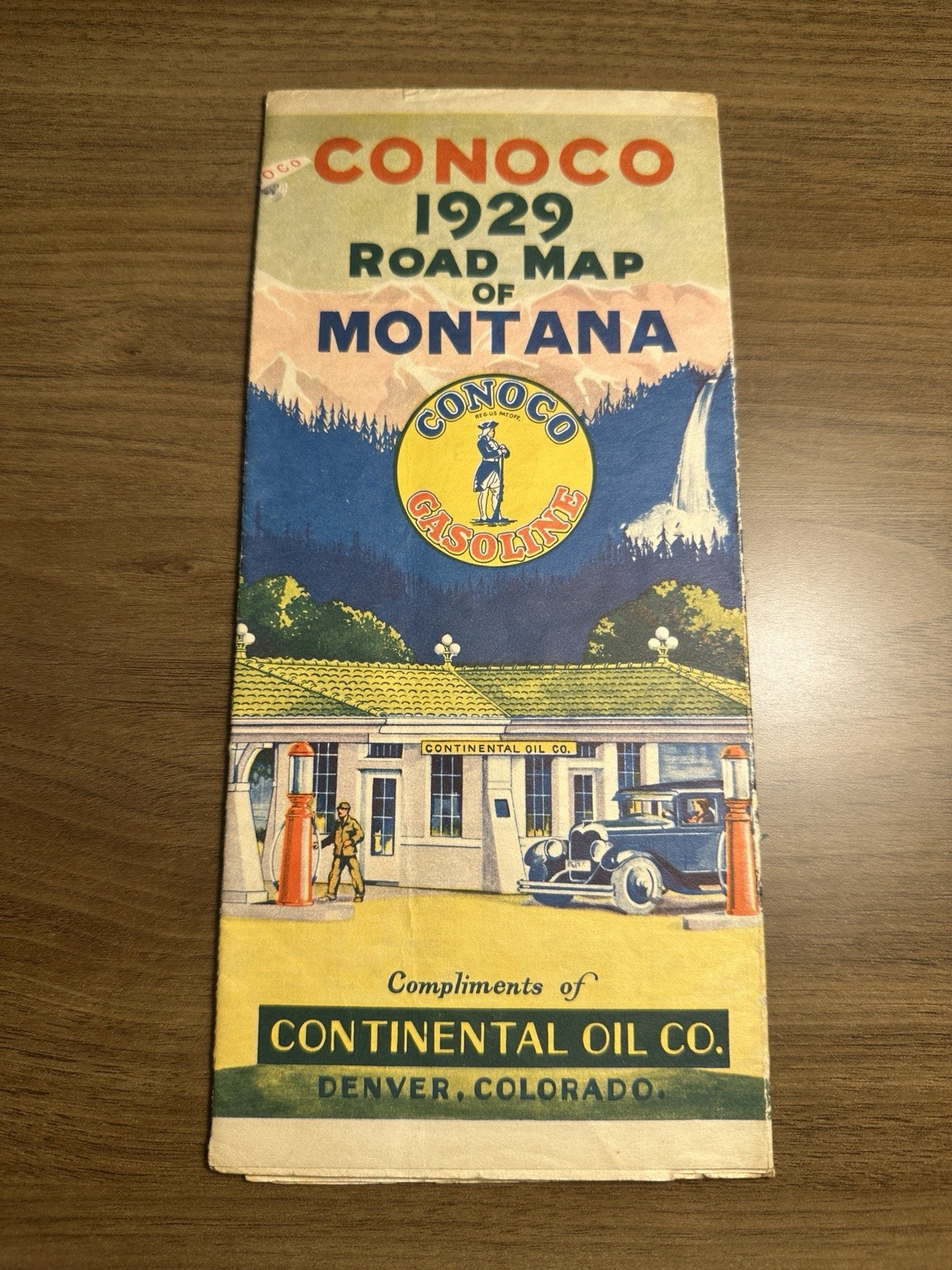 1929 Conoco Minutemen Road Map: Montana USED