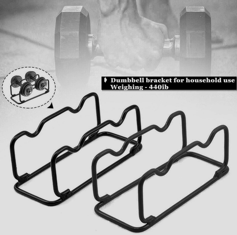 2 IN 1 Dumbbell Rack/Barbell Rack Holder Solid Steel Make Strength training
