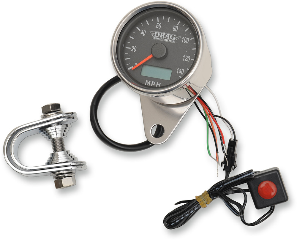 Drag Specialties - 21-6893DSNU - 2.4" MPH Programmable Mini Electronic Speedomet