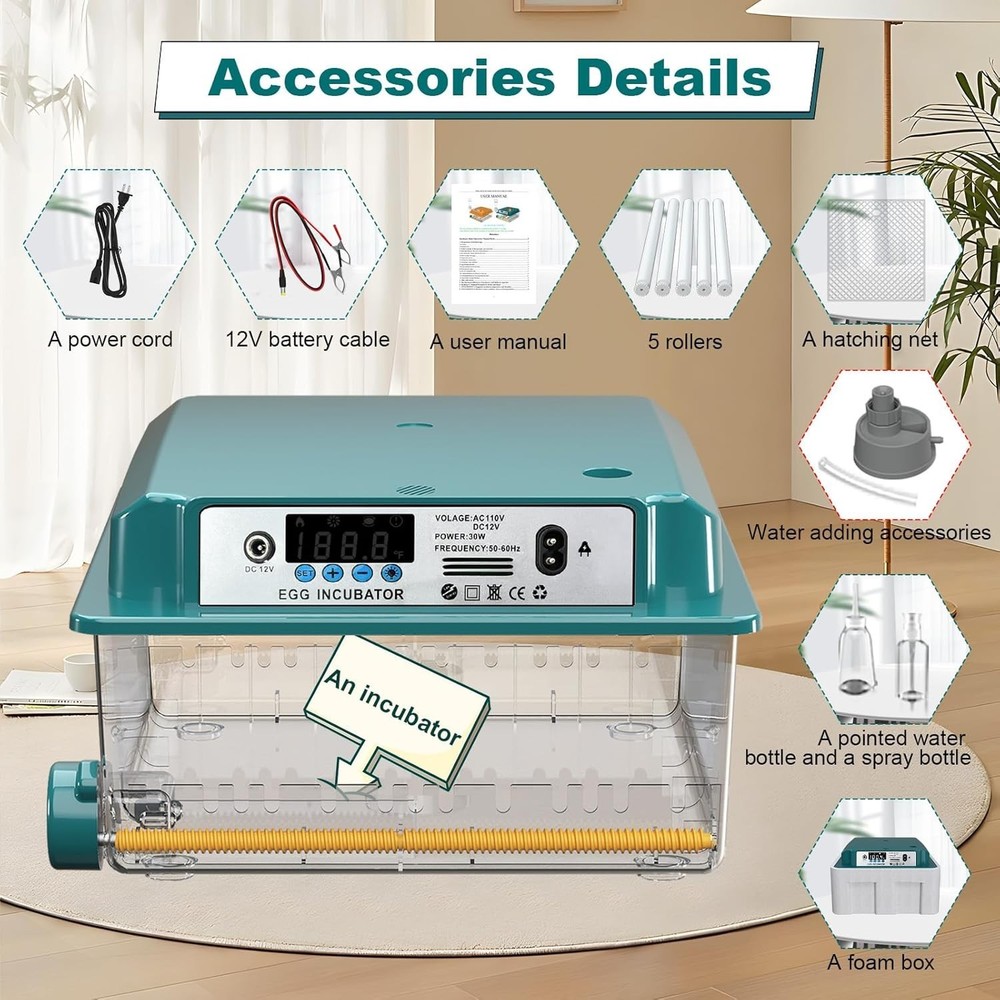16 Eggs Incubators for Hatching Eggs with Automatic Turning and Humidification