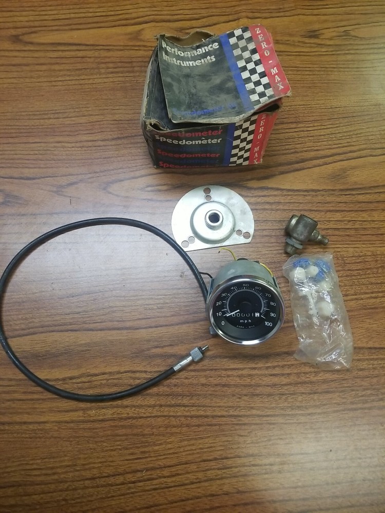 1970'S VINTAGE PERFORMANCE INSTRUMENTS ZERO MAX SNOWMOBILE SPEEDOMETER NEW