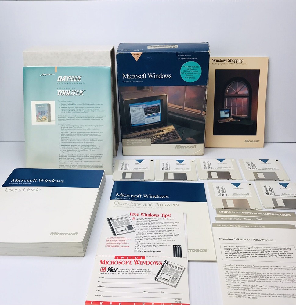 Microsoft Windows Operating System Version 3.0 3.5" Floppy Disk w/ ToolBook