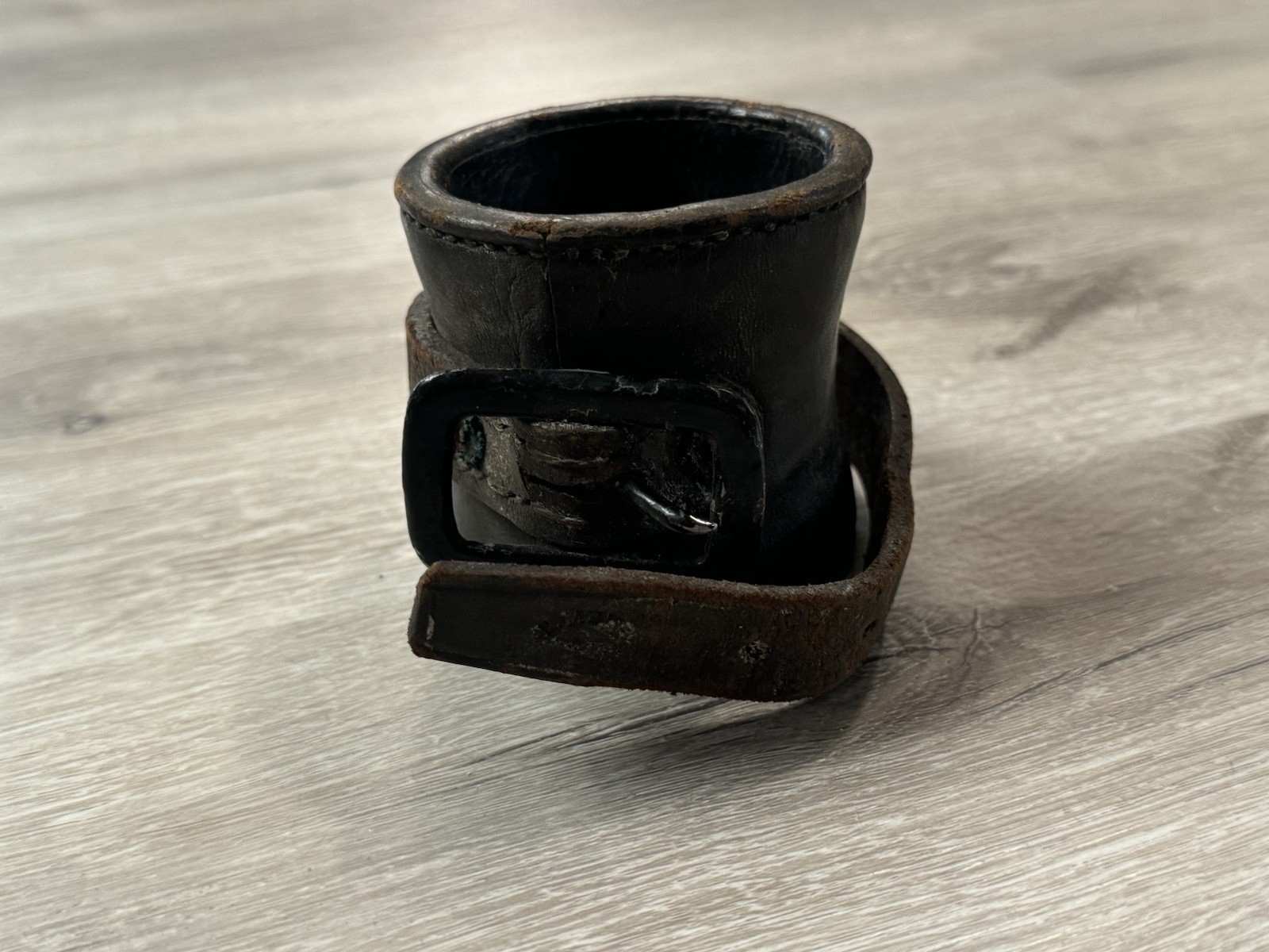 Original Civil War Leather Cavalry M1859 Carbine Boot Thimble Socket Metzger