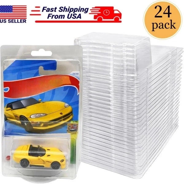 24PCS Clear Protector Case Plastic Display Fit For Hot Wheels & Matchbox Basic