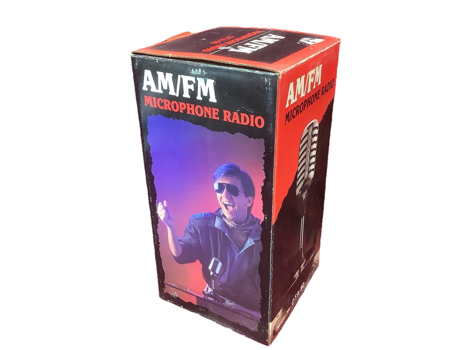 Vintage Chrome Deco Mike Microphone Am Fm Radio OTA-80 In Box Works Good