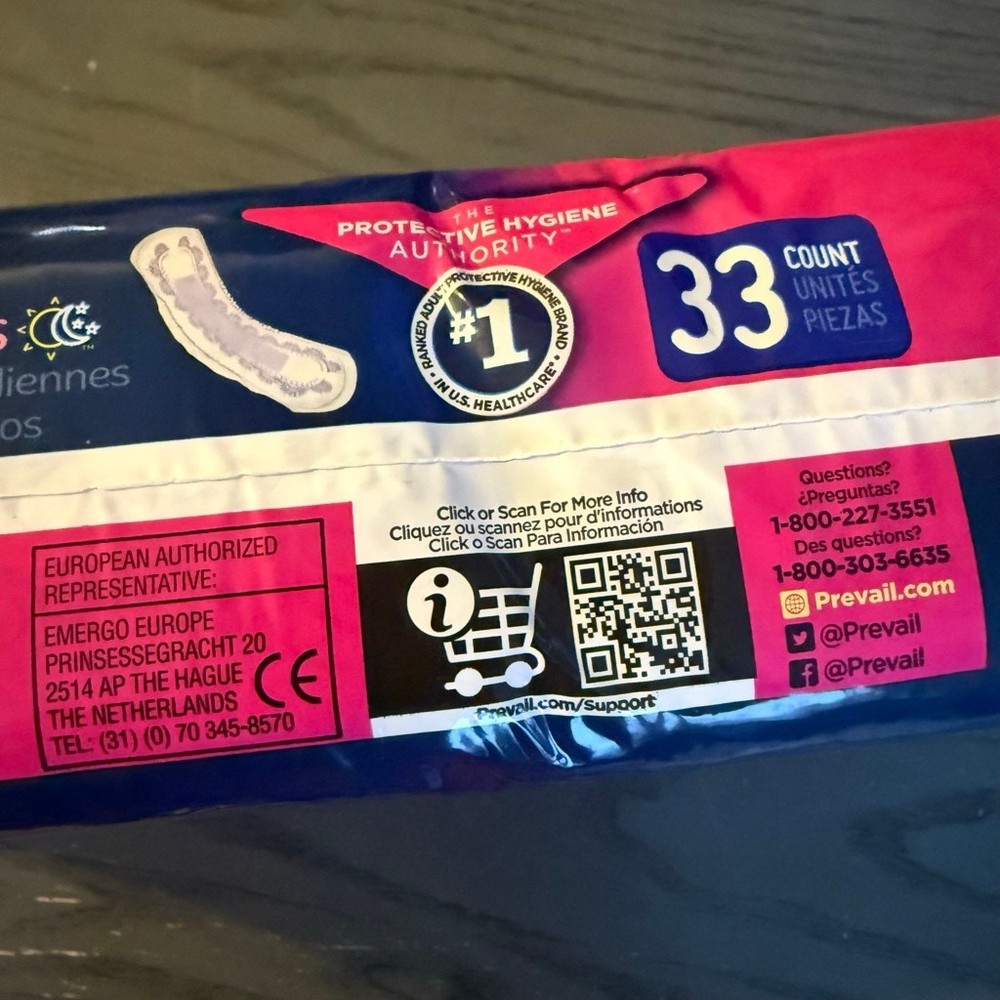 Prevail Daily Pads 33 Count Regular Absorbency – Packaging Damaged
