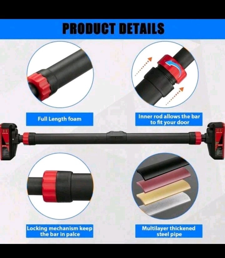 Pull Up Bar for Doorway w/ Level, Adjustable, 440lb Capacity