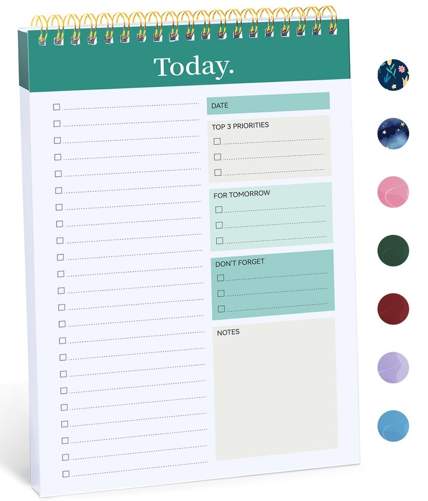 Taja To Do List Notepad - Notebook for 1 Pack, a-Greenery Sway