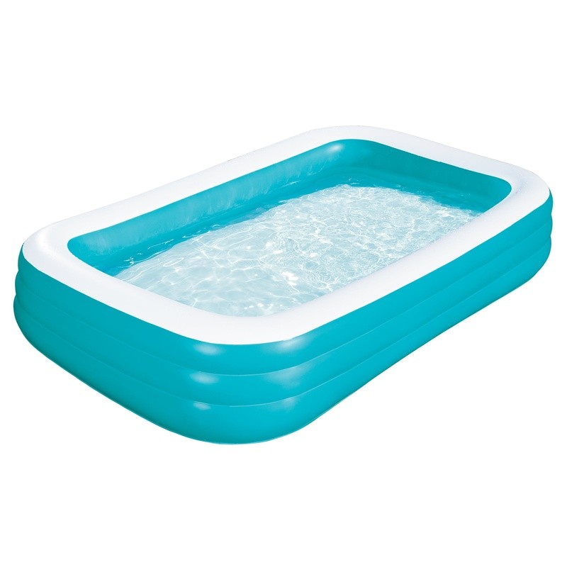 10ft Inflatable Family Pool Rectangular Above Ground Easy Setup Puncture Proof