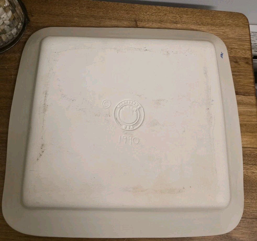 Vtg Hartstone American Flag Baking Dish Rectangular White Ceramic USA 1990 EUC