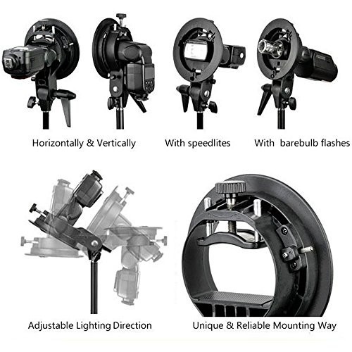 Speedlite Flash Mount Bracket Holder for Softbox, Snoot, Umbrella & Reflector