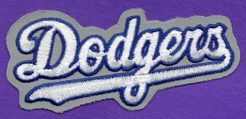 LOS ANGELES DODGERS "Dodgers" SCRIPTED IRON ON EMBROIDERED PATCH