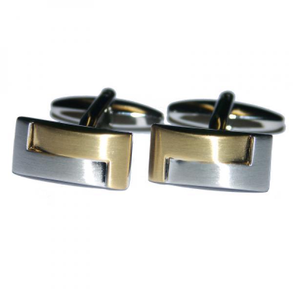 2 Tone Brushed Interlocked Cufflinks X2PSF161