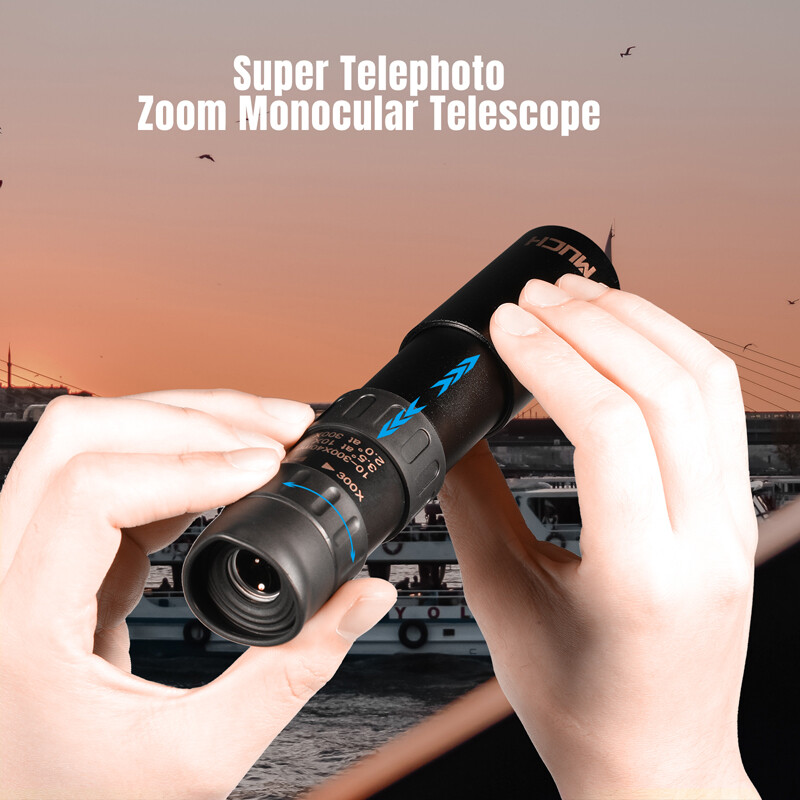 10-300X40mm Zoom HD Military Powerful Monocular Handheld Optics Telescope+Case