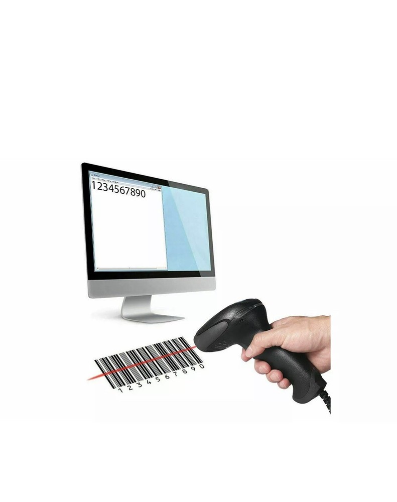 Barcode Reader Barcode Scanner with USB Cable Laser Gun Q-A202