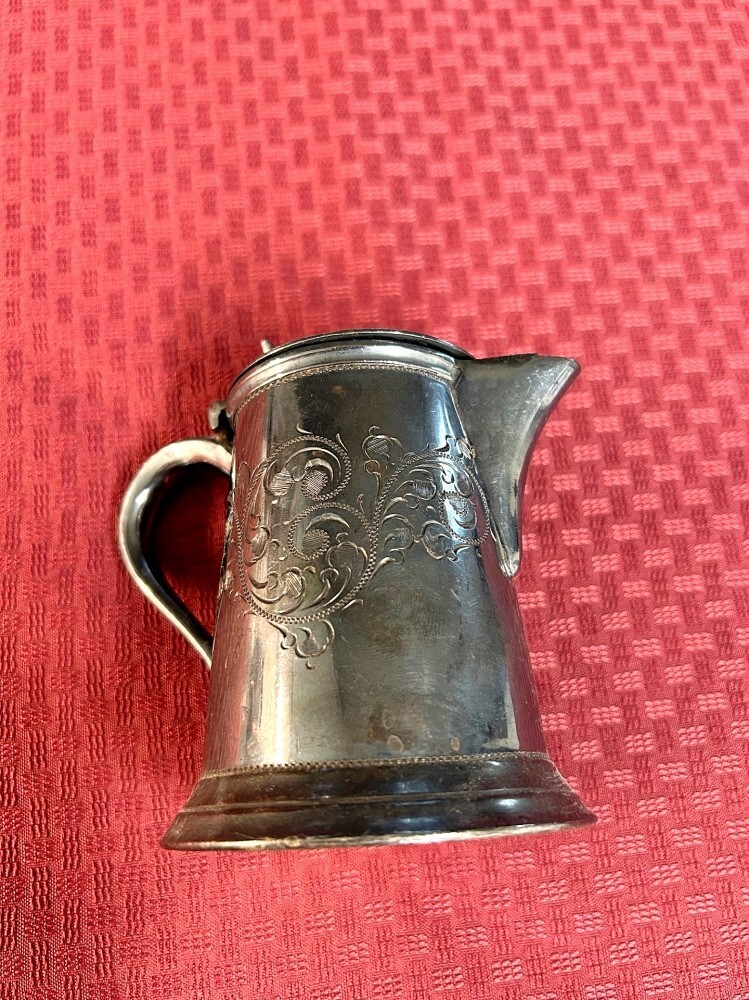 Silver Plate Pitcher with Lid 4" Sheffield England