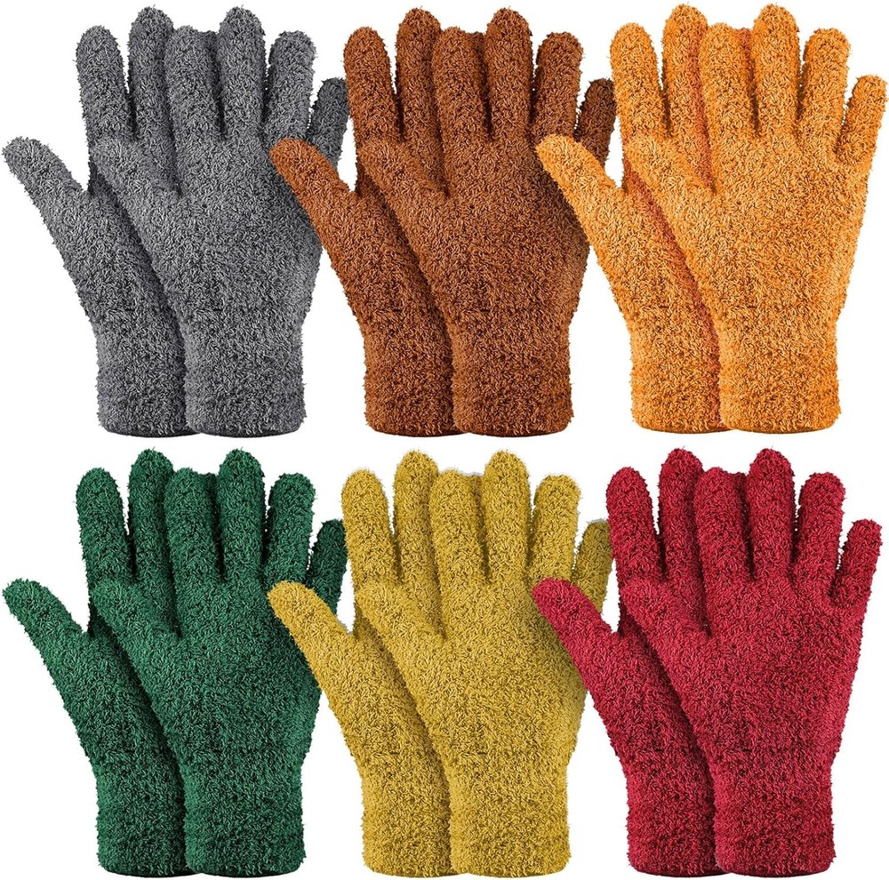 Bencailor 6 Pairs Microfiber Dusting Gloves, Dusting Cleaning Gloves Microfiber