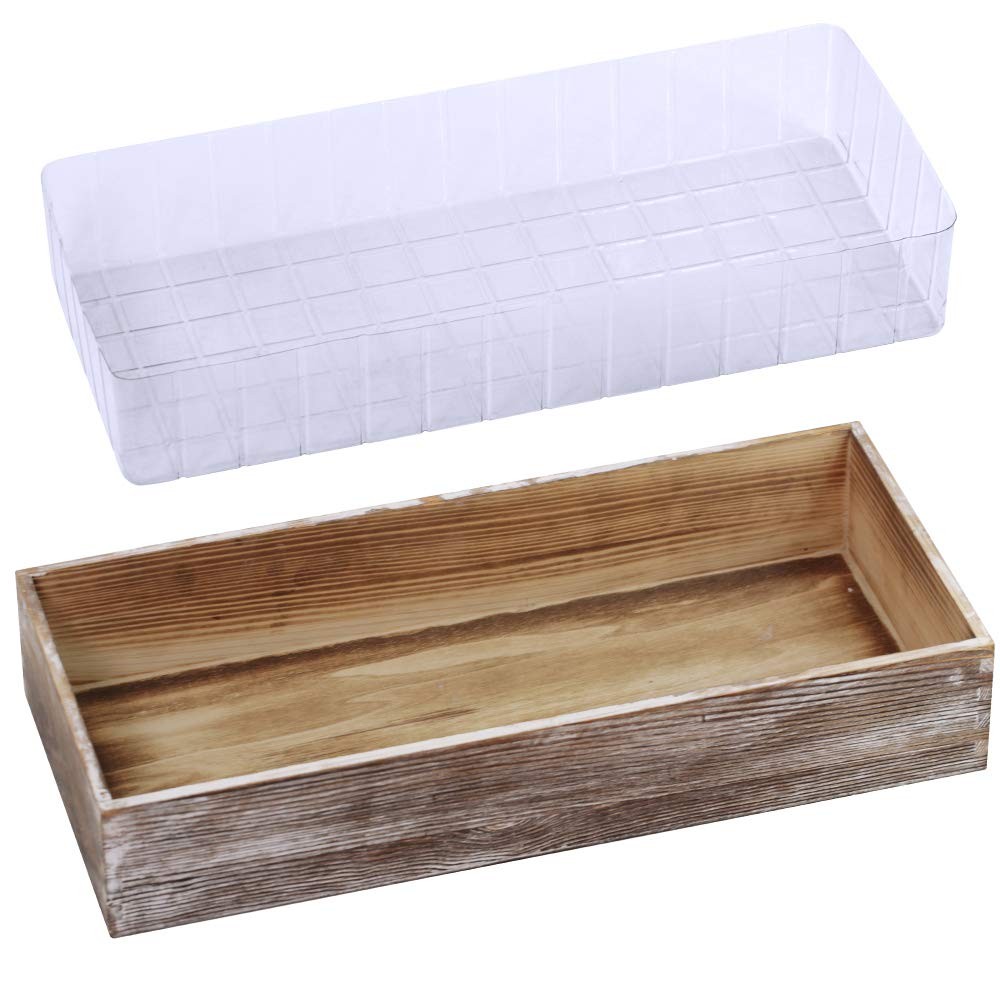 1 Pcs Wood Planter Box Rectangle Whitewashed Wooden Rectangular Planter Decorati