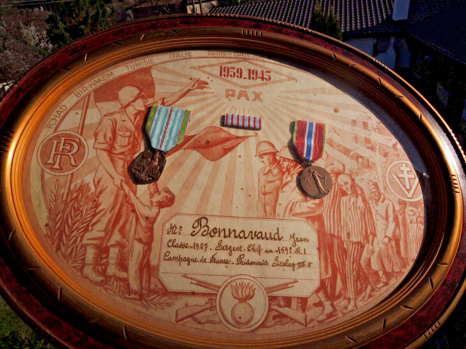 French commemorative certificate contraction camp Stalag VIII A 1939-45 military