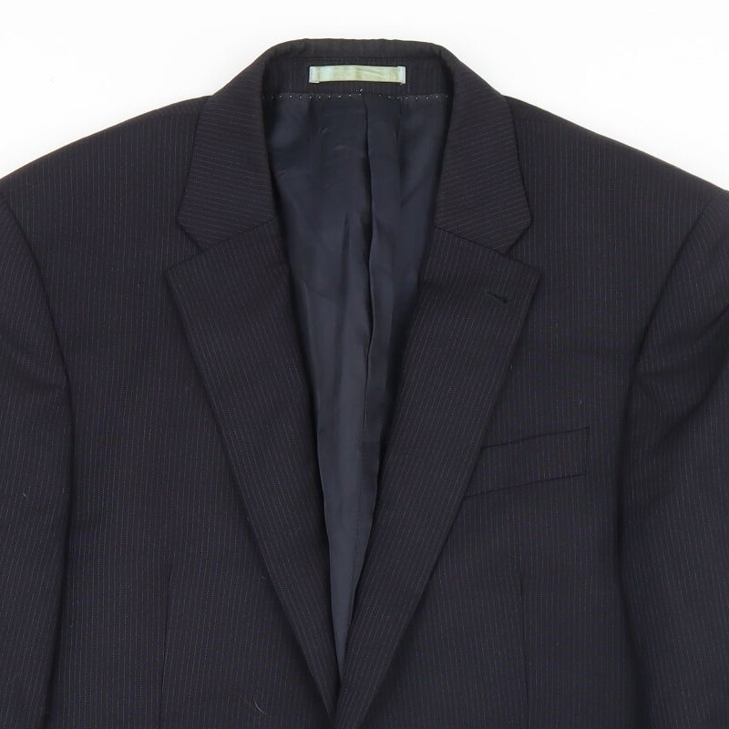 NEXT Mens Blue Striped Wool Blend Blazer Size 38