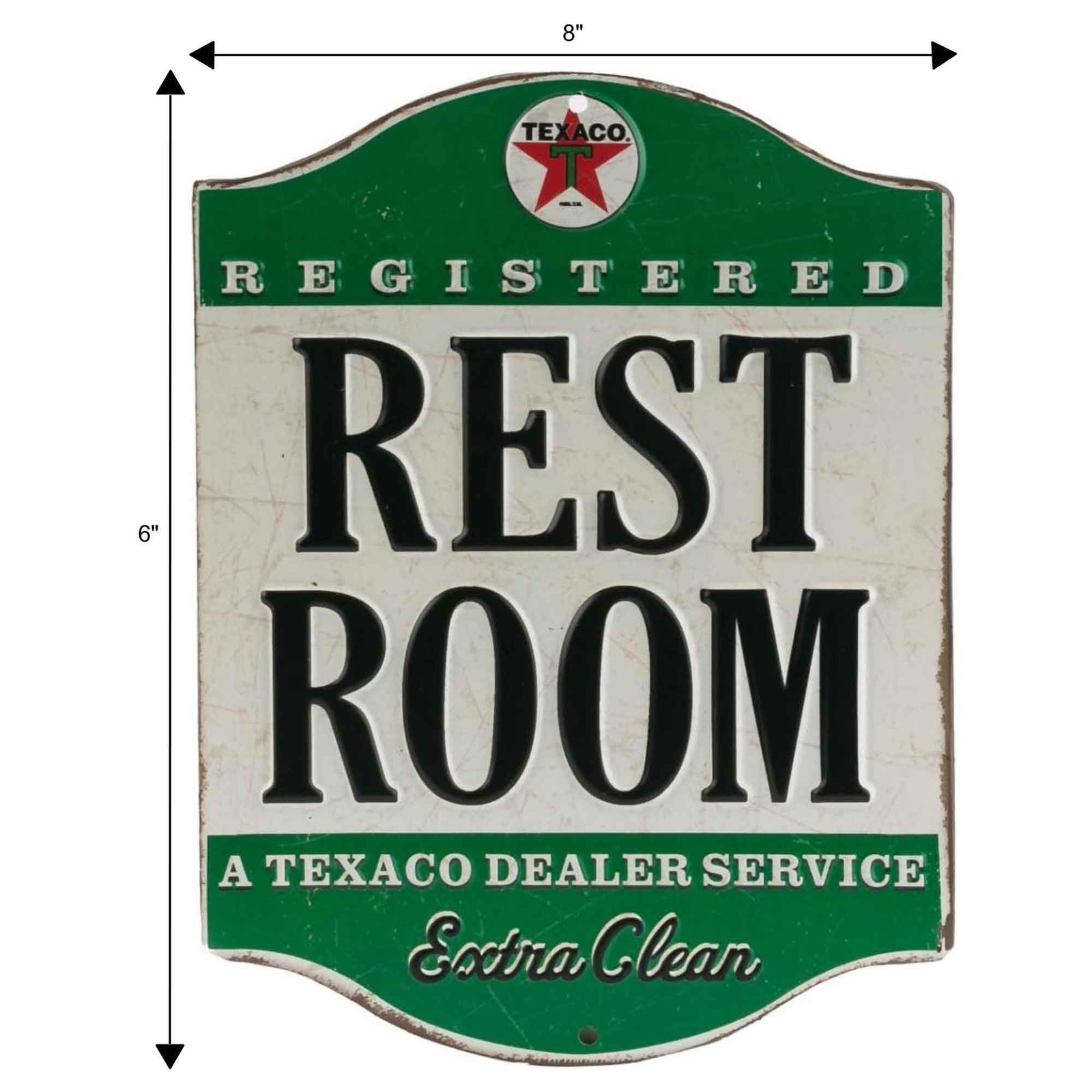 Texaco Restroom Embossed Metal Sign Vintage Texaco Restroom Sign for Bathro