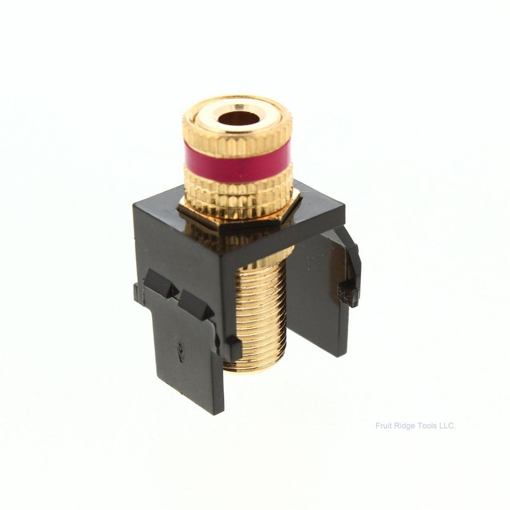 Leviton 40833-BBR Brown Quickport Stereo Speaker Binding Post Jack Red Stripe
