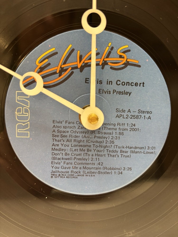 Elvis Recycled Vinyl Record Clock
