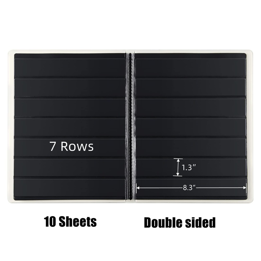 Stamp Collecting Album, 7 Rows Pockets Stamp Book for Collectors, 10 Sheets