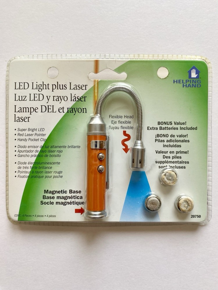 LED Light and Red Laser Pointer - 3 Button Batteries dead - Still New in Package