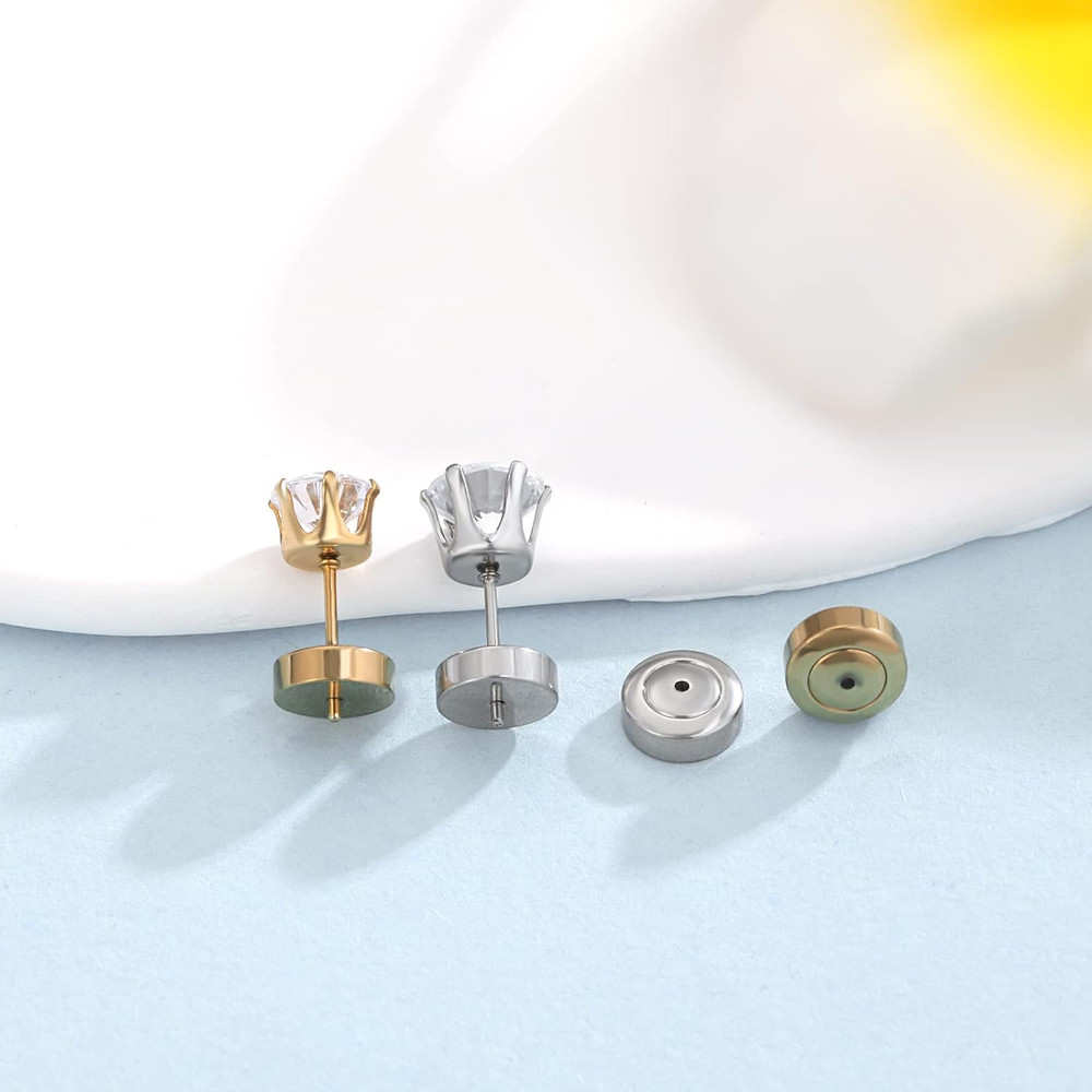 Earring Backs for Stud,4Pcs Dics Earring Backs for Droopy Ears, Heavy Earrings,