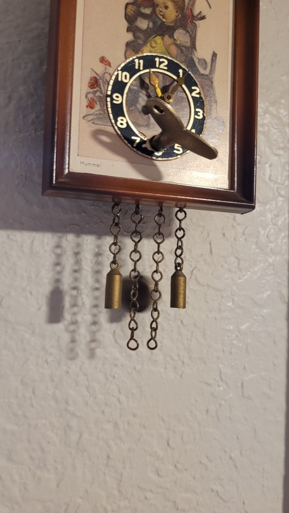 Hummel Mini Pendulum Clock West Germany Box Key Pendulum Vintage Working