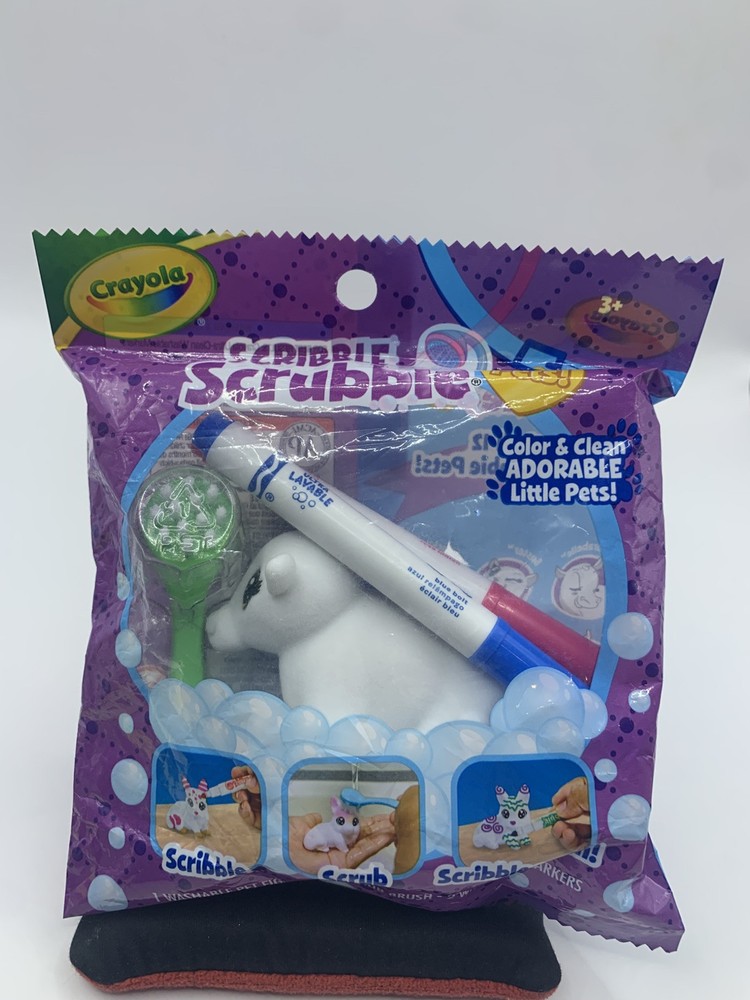 Crayola Scribble Scrubbie Pets Coloring Kit with Scrub Brush & Markers ZE