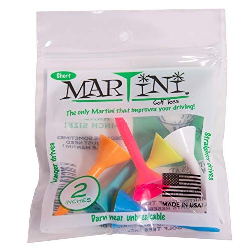Martini Golf Tees 2" Durable Plastic Tees, Assorted Colors