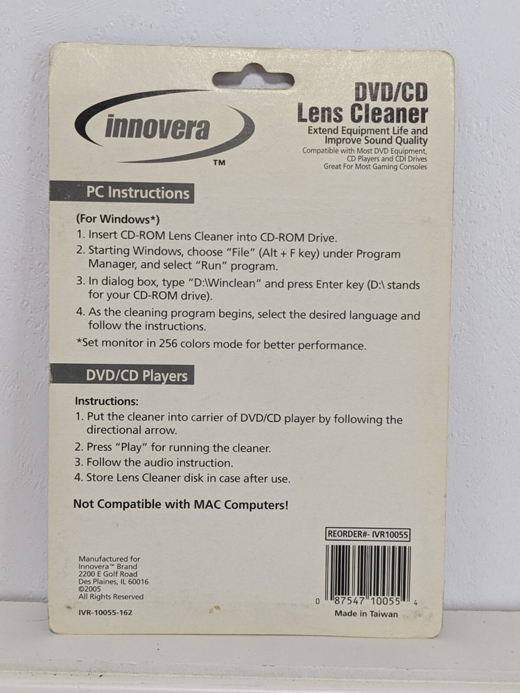 New Sealed Innovera DVD/CD Lens Cleaner Compact Disk