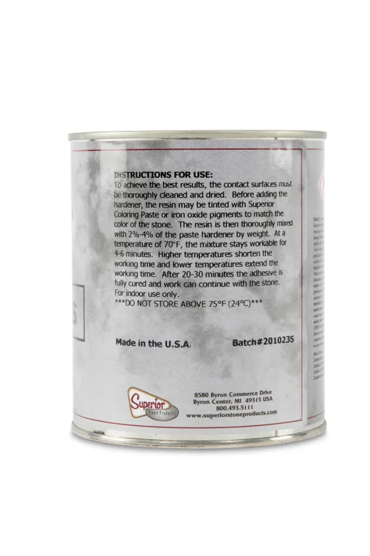 Superior Polyester Filled Adhesive - White, Knife Grade Stone Adhesive (Quart)