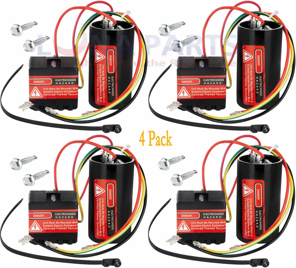 4 Pack CSRU1 Compressor Saver Hard Start for 1 to 3 Ton Systems