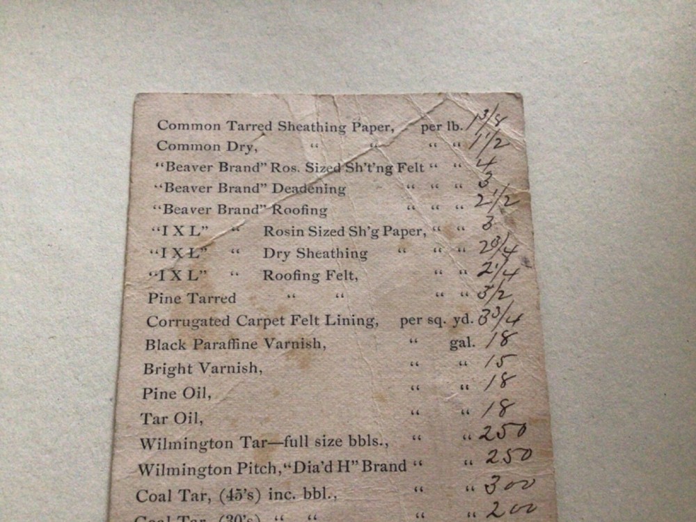 U. S. Roofing Materials 1885 postcard A14554
