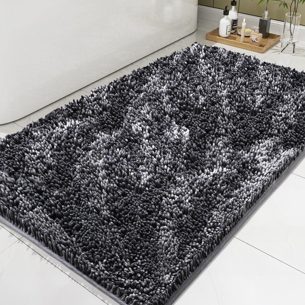 Bathroom Rug Mat 30x60, Thick Soft Chenille Bath Rug Washable, Quick Dry Abso...