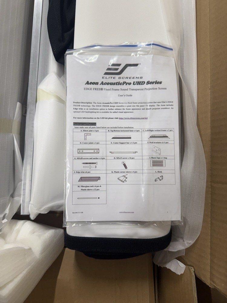 Elite Projector Screen AR120H2 120 Inch - OPEN BOX - READ