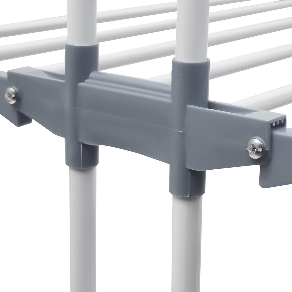 67" Portable Folding Drying Rack With 6 Trays & 2 Side Wings